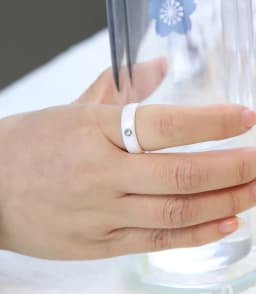 Fashion Men Women Black White Colorful Ring Ceramic Ring For Women With Crystal Wedding Band Ring Width 6mm Size 6-10