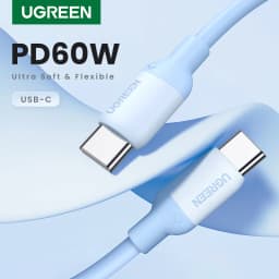 UGREEN Soft Silicone USB C To USB C Cable PD60W Fast Charging Cord for iPhone 17/16/15 Samsung 3A Flexible Liquid Silicone Wire