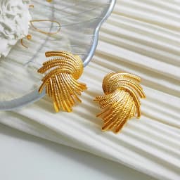 AENSOA Punk Irregular Metal Twist Big Geometric Earrings Unique Gold Color Drop Earrings Women New Fashion Jewelry Brincos 2023