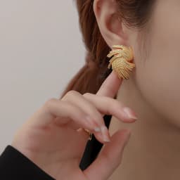 AENSOA Punk Irregular Metal Twist Big Geometric Earrings Unique Gold Color Drop Earrings Women New Fashion Jewelry Brincos 2023