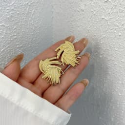 AENSOA Punk Irregular Metal Twist Big Geometric Earrings Unique Gold Color Drop Earrings Women New Fashion Jewelry Brincos 2023
