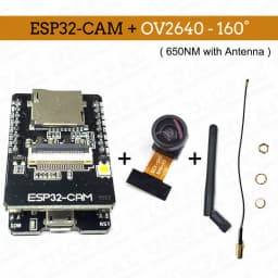 OV2640 ESP32-Cam Set with DVP 24pin Camera 66 120 160 Degree 850nm Night Vision 2MP 2.4 GHz 8MB PSRAM Wireless Bluetooth Module