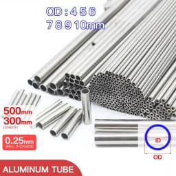 Aluminium Pipe 0.2mm 0.25mm Thickness 4-10mm OD Straight 300 500mm Long Round 6063 Aluminum Alloy Tube Thin-walled Aluminum Tube