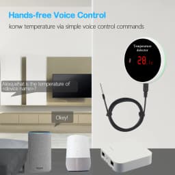 Haozee Tuya Smart WIFI Thermometer With External Temperature Probe USB Charge or Rechargable Battery