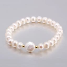Natural Irregular Freshwater Rice Pearl White Purple Pink Bracelets Charm Elegant Party Jewelry Accessories Gift