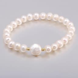 Natural Irregular Freshwater Rice Pearl White Purple Pink Bracelets Charm Elegant Party Jewelry Accessories Gift