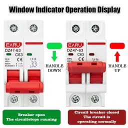 1P 2P 3P 4P DZ47 3A-125A AC 230V 400V C Type Mini Circuit Breaker MCB Short Overload Protector Din Rail Mount Breaking Capacity