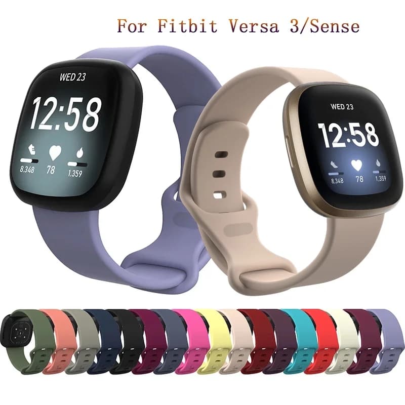 Soft Silicone Watch Band Strap for Fitbit Versa 3 4 Sense 2 Replacement Wristband Bracelet