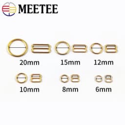 50Set 6-20mm Bra Bikini Buckle Metal Strap Buckles Underwear Sliders O D Rings Clasp Clothes Buttons Hook DIY Sewing Accessories