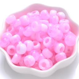 100Pcs Pony Beads 6x9mm Glitter Acrylic Beads Luminous Spacer Beads For Diy Craft Jewelry Bracelets Making Hair Supplies