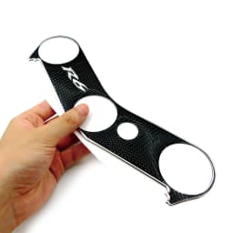 Motorcycle Triple Tree Top Clamp Upper Front End Decals 3D Logo Soft Plastic Protector Pad Sticker For Yamaha R6 YZFR6 2006-2016
