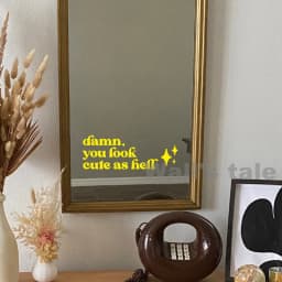 Mirror Affirmation Decal Damn You Look Cute As Hell Quote Viny Sticker Bridesmaid Gift Salon Decals Car Mirror Stickers Decor