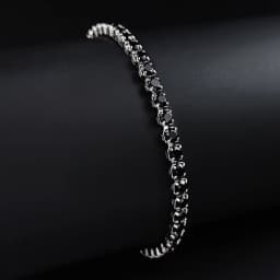 Sliver Color 3mm 4mm 5mm Black Bracelet Bangle for Women Wedding Fashion Jewelry Party Gift S4777