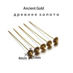 20pcs 50mm Gold Flower Head Pins For Jewelry Making Diy Beads Ball Pins Needles Findings Women Jewelry Accessories Headpin