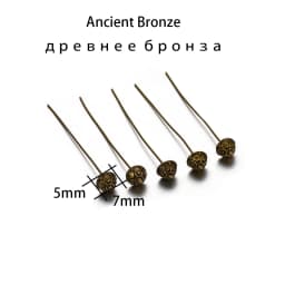 20pcs 50mm Gold Flower Head Pins For Jewelry Making Diy Beads Ball Pins Needles Findings Women Jewelry Accessories Headpin