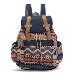 Women Printing National Backpack Canvas School Bags For Teenagers Shoulder Bag Weekend Travel Rucksack Denim Mochilas Femininas