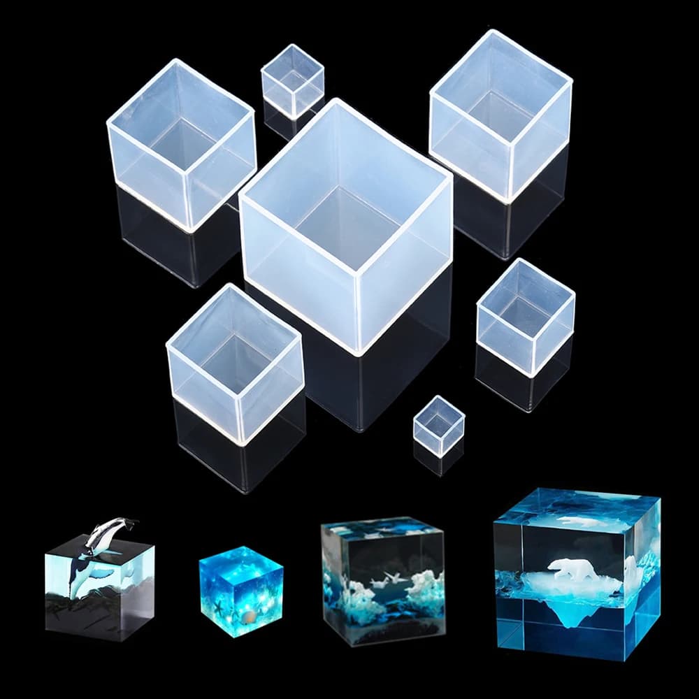 15mm-80mm 3D Square Silicone Mold Crystal Epoxy Resin Casting Muold for DIY Epoxy Resin Crafts Table Home Decoration Tools