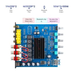 AIYIMA B01 Bluetooth Power Amplifier 2.1 Sound Amplificador Speaker Home Audio Amp A03 TPA3116 Subwoofer Amplifier 50Wx2+100W