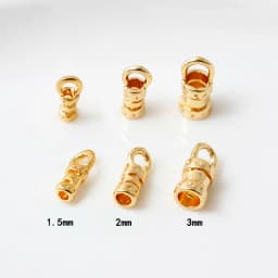 20Pcs 18K Gold Plated Brass Crimp End Caps with Loop Tube Barrel Chains Ends Cap for Diy Leather Cords Bracelet Jewelry Making