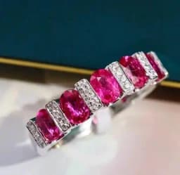 925 Stamp Temperament Ruby Luxury White Zircon Ring For Women Fashion Jewellery Party Birthday Gift Wholesale