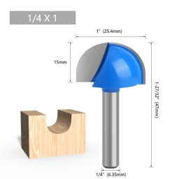 LAVIE 1pc 6mm 1/4 Shank Ball Nose Router Bit Set Round Milling Cutter For Wood CNC Radius Core Box Solid Carbide Tools