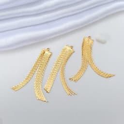 4PCS 45MM 24K Gold Color Plated Brass Jewelry Accessories Chain Tassel DIY Making Hand Made Jewelry Findings Component