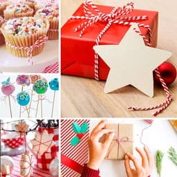 2mm*100m Christmas Twine Cotton Jute String Rope Cord Ribbon Decoration Tying Cake Pastry Boxes DIY Crafts Gift Wrapping