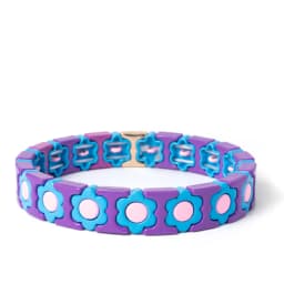 New Design Colorful Flower Charms Bangle For Women Handmade Bohemian Elastic Flower Bracelets Metal Beads Jewelry