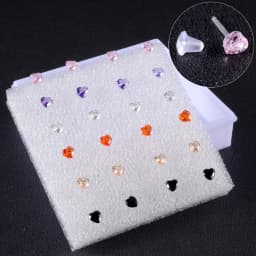 1 Box Bioplast Flexible Zircon Ear Tragus Helix Cartilage Cz Lobe earrings Piercing Gem Flower Heart Nose Ring Labret Lip Stud