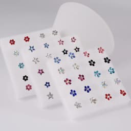 1 Box Bioplast Flexible Zircon Ear Tragus Helix Cartilage Cz Lobe earrings Piercing Gem Flower Heart Nose Ring Labret Lip Stud