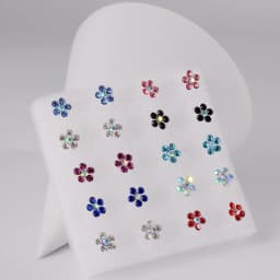 1 Box Bioplast Flexible Zircon Ear Tragus Helix Cartilage Cz Lobe earrings Piercing Gem Flower Heart Nose Ring Labret Lip Stud