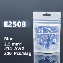 E0308 E0508 E6012 Insulated Cord End Terminal Block Wire Ferrules Cold Pressing Pin Connector Pure Copper Tube Type Terminal Set