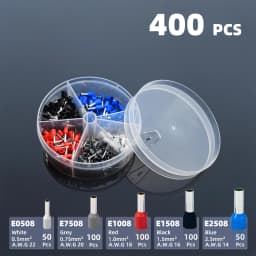 E0308 E0508 E6012 Insulated Cord End Terminal Block Wire Ferrules Cold Pressing Pin Connector Pure Copper Tube Type Terminal Set