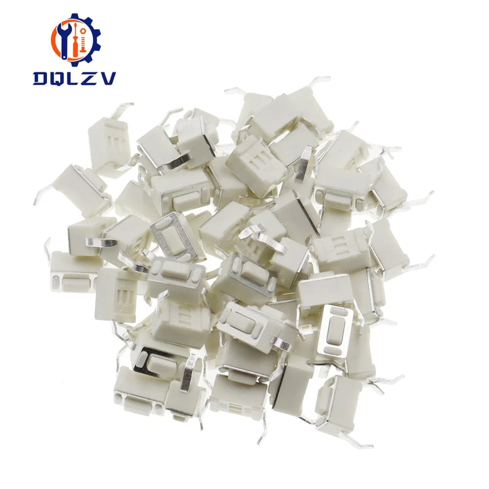 Tact Switch 3X6X4.3MM DIP 2Pin Connectors Push Button 3*6*4.3mm Tactile Switches White