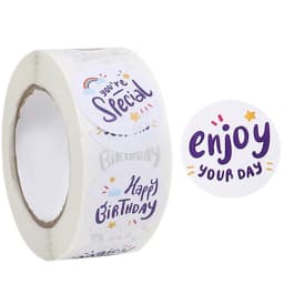50-500pcs Cute Happy Birthday Stickers 2.5cm/1 Inch Children's Birthday Party Gift Sealing Decorations Greeting Card Labels