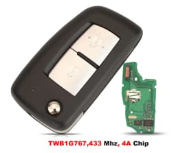 jingyuqin Flip Remote Key TWB1G767 433MHz PCF7961M 4A For Nissan Qashqai (J11E/J11R) Micra (K14FR) Pulsar (C13M) X-Trail (T32)