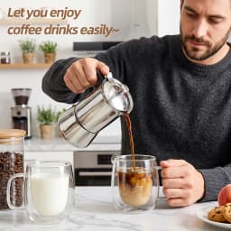 Double Wall High Borosilicate Glass Mug Heat Resistant Handle Coffee Milk Juice Water Cup Bar Drinkware Coffeeware Lover Gift