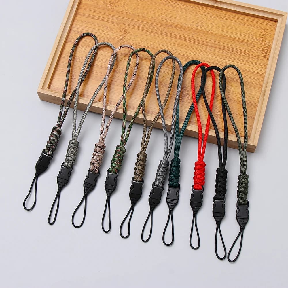 Paracord Keychain Lanyard High Strength Parachute Cord Survival Backpack Keychain Flashlight Camera Anti-lost Hanging Rope