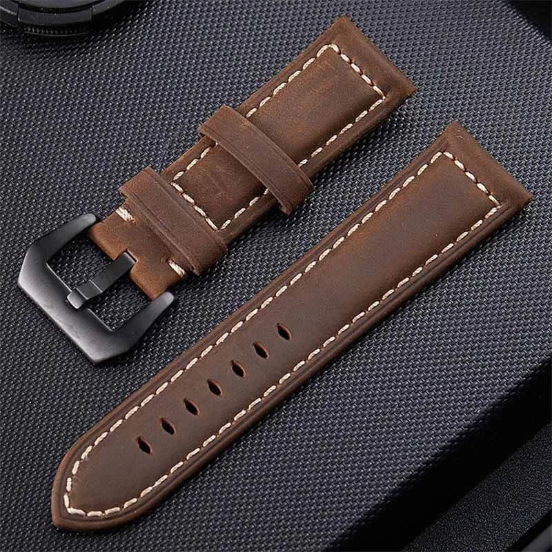20mm 22mm 24mm 26mm Green brown Genuine Leather Bracelet man Watch Band for Panerai PAM111 441 cowhide Watchband Wrist Strap