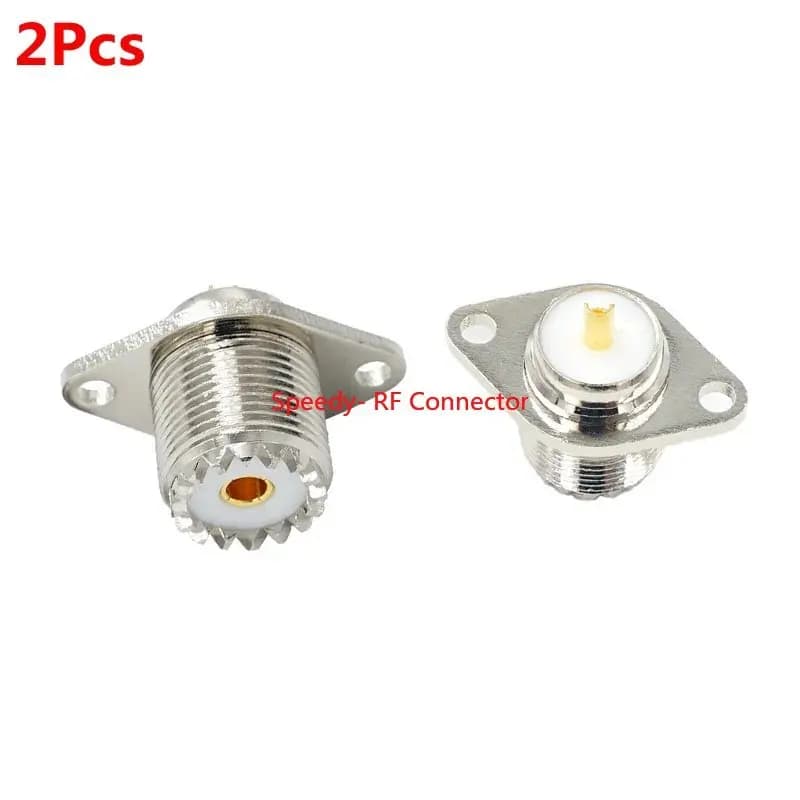 2PCS SL16 SO239 SO-239 UHF Female Solder for Chassis Panel Mount Socket Connector 2Hole 4hole Flange Adapter Fast Delivery