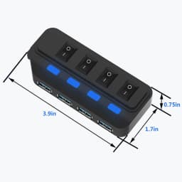 4 Ports USB 3.0 HUB 5Gbps High Speed Expander Multi USB Splitter Adapter with LED Lamp for PC Computer Laptop Accessories