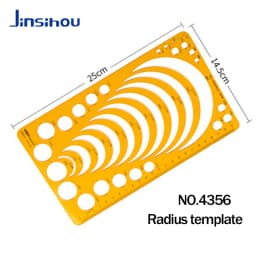 Jinsihou Circular oval ruler durable K Resin drawing design furniture architect template drafting ruler template measuring ruler
