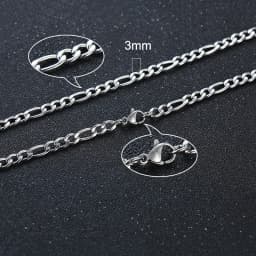 Vnox 3-8mm Figaro Chain for Men Women, Stainless Steel Cuban Link Chain,Gold Color Solid Metal Choker,Simple Basic Unisex Collar