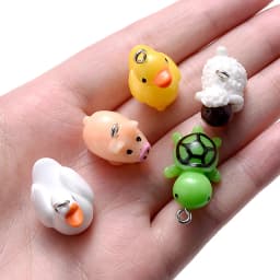 iYOE 10pcs Mix Animal Resin Charms Beads Chicken Turtle Pig Hedgehog Charms For Making Jewelry Supplies DIY Craft Necklace