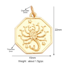 Trendy Butterfly Dragonfly Bird Scorpion Animal Charm Pendant,Cute 18K Gold Necklace Bracelet for Handmade Jewelry Supplies M77