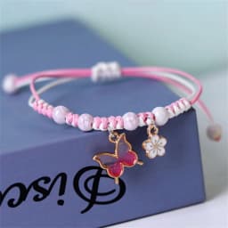 Korean Cute Cartoon Rabbit Flower Pendant Bracelets For Women Fashion Charm Bell Butterfly Cat Bracelet Friendship Jewelry