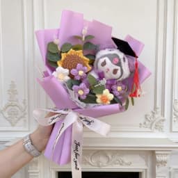 Cartoon Anime Series Hellokitty Kulomi Plush Toys Creative Graduation Bouquet Children's Day Birthday Graduation Gifts For Kids