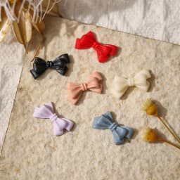 50pcs Long Pink Resin Bow Nail Art Charm 3D Kawaii Frosted Fairy Nail Bows Decor Parts DIY Japanese Design Nail Accessories