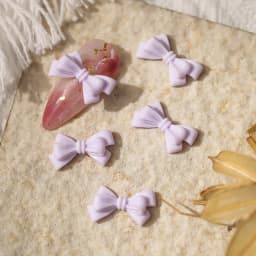 50pcs Long Pink Resin Bow Nail Art Charm 3D Kawaii Frosted Fairy Nail Bows Decor Parts DIY Japanese Design Nail Accessories