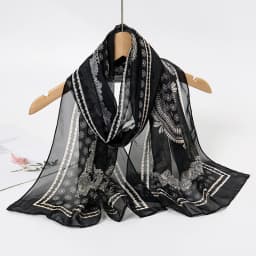 2024 New Print Chiffon Scarf Shawl Women Sunscreen Silk Scarf Turban Long Wrap Beach Travel Outdoor Accessories Trendy Headband